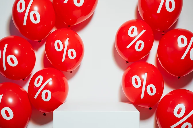 black friday röda ballonger
